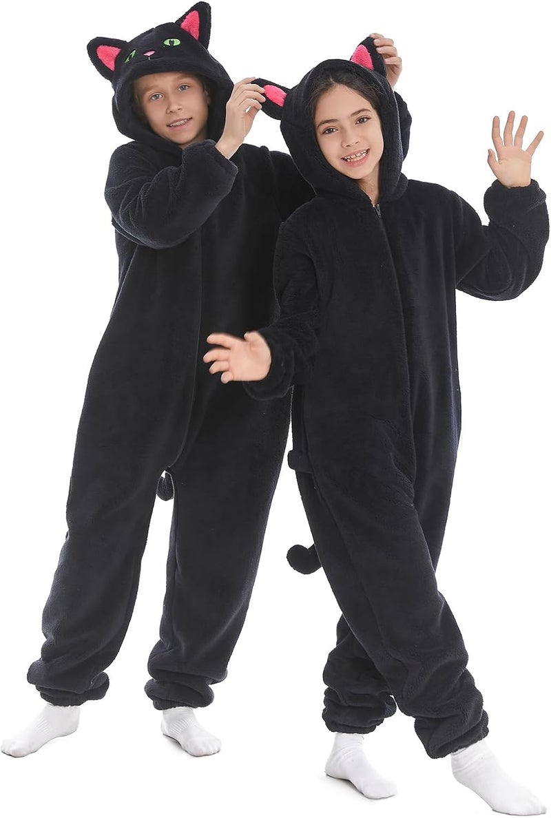 HSCTEK Luxury Double-sided Flannel Fleece Child Cat Onesies with Hoodie - Image 1